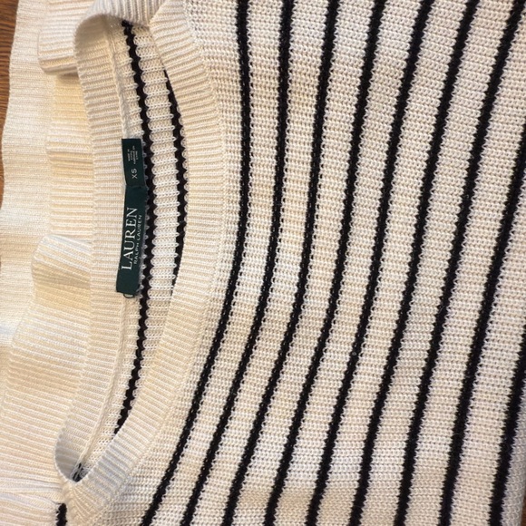 Lauren Ralph Lauren Black and White Striped Crew Neck Sweater - Picture 5 of 10